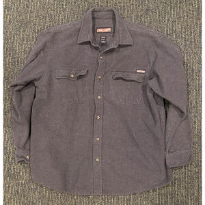 Craftsman Heavy Duty Cotton Work Shirt Mens XL Gray Long Sleeve